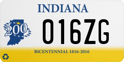 IN license plate 016ZG