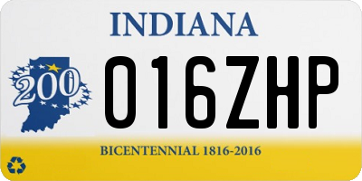 IN license plate 016ZHP