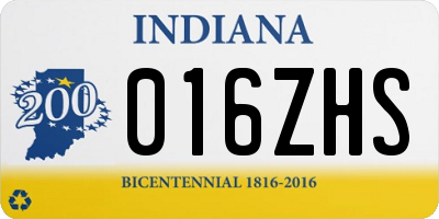 IN license plate 016ZHS