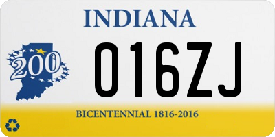 IN license plate 016ZJ