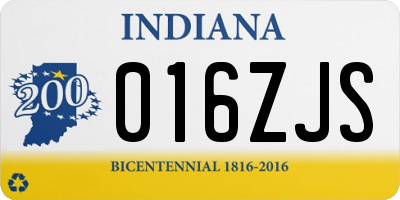 IN license plate 016ZJS