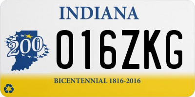 IN license plate 016ZKG