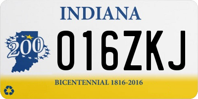 IN license plate 016ZKJ