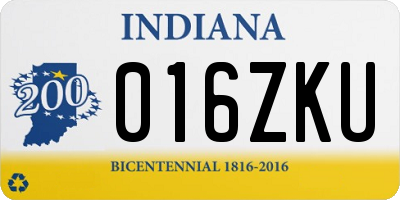 IN license plate 016ZKU