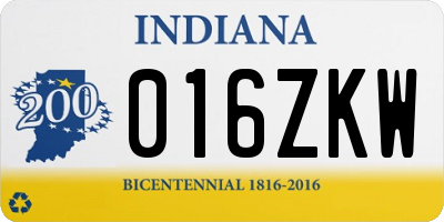 IN license plate 016ZKW