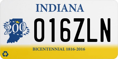 IN license plate 016ZLN