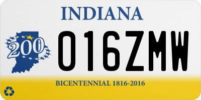 IN license plate 016ZMW
