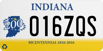 IN license plate 016ZQS