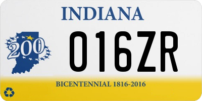 IN license plate 016ZR