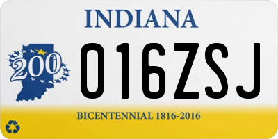 IN license plate 016ZSJ
