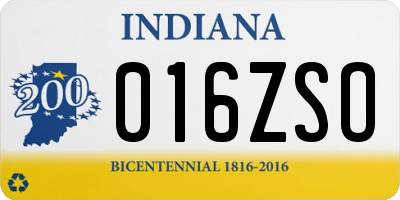 IN license plate 016ZSO