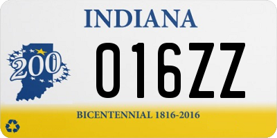 IN license plate 016ZZ