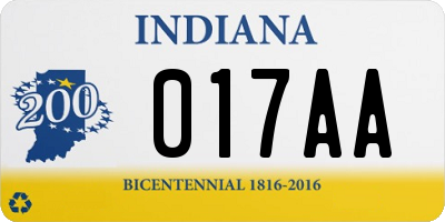 IN license plate 017AA