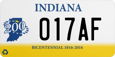 IN license plate 017AF