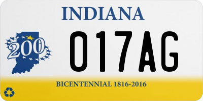 IN license plate 017AG