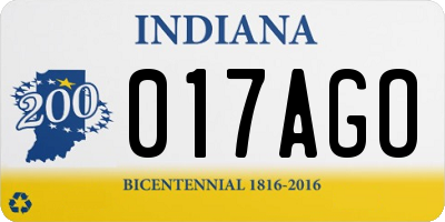 IN license plate 017AGO