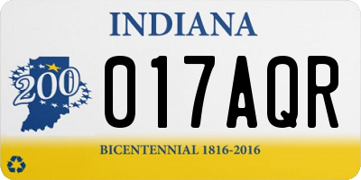 IN license plate 017AQR