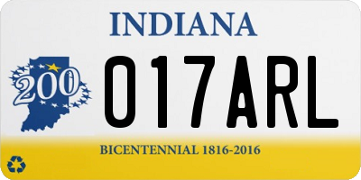 IN license plate 017ARL