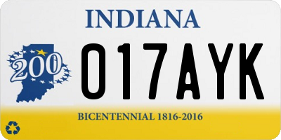 IN license plate 017AYK