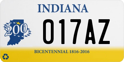 IN license plate 017AZ