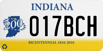 IN license plate 017BCH