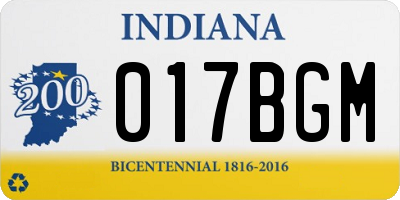 IN license plate 017BGM