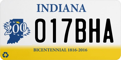 IN license plate 017BHA
