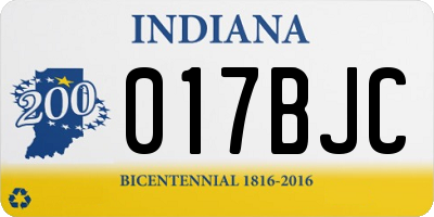 IN license plate 017BJC