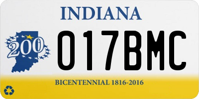 IN license plate 017BMC