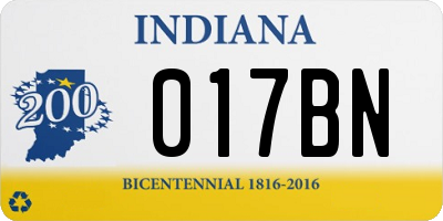 IN license plate 017BN