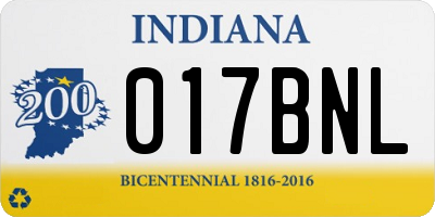 IN license plate 017BNL