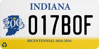 IN license plate 017BOF