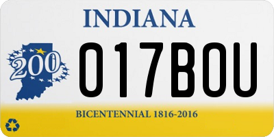 IN license plate 017BOU