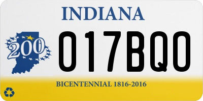 IN license plate 017BQO