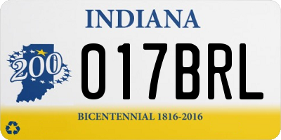 IN license plate 017BRL