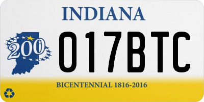 IN license plate 017BTC