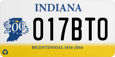 IN license plate 017BTO