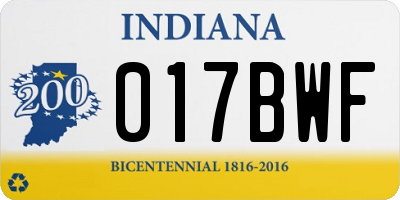 IN license plate 017BWF