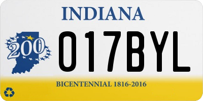IN license plate 017BYL