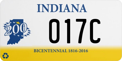 IN license plate 017C