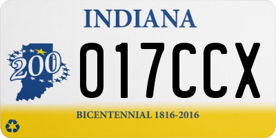 IN license plate 017CCX