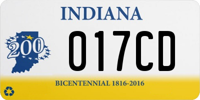 IN license plate 017CD