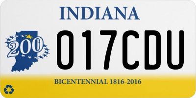 IN license plate 017CDU