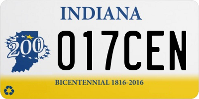 IN license plate 017CEN