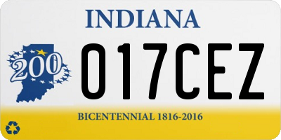 IN license plate 017CEZ