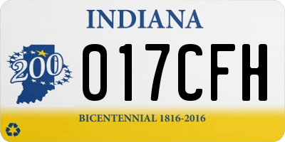 IN license plate 017CFH