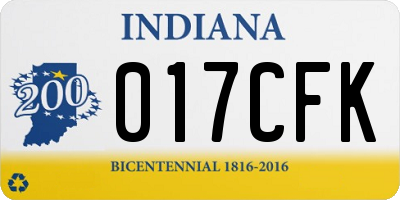 IN license plate 017CFK