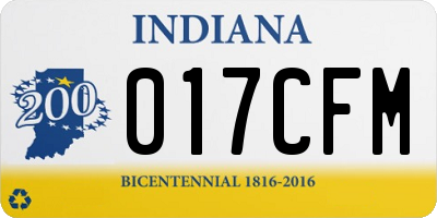 IN license plate 017CFM