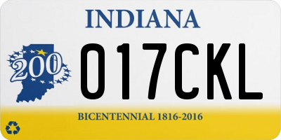 IN license plate 017CKL