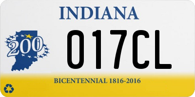 IN license plate 017CL